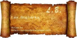 Lex Boglárka névjegykártya